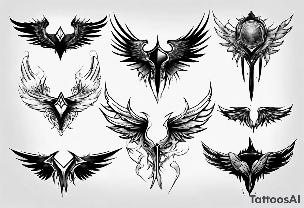 mysterious dark wings tattoo idea