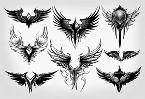 mysterious dark wings tattoo idea