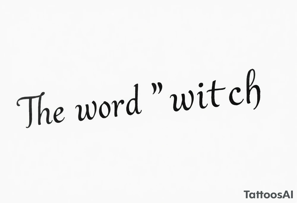 The word “싸이커스” and witch tattoo idea
