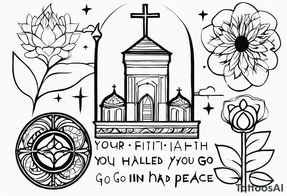 "your faith had healed you, go in peace" tattoo idea