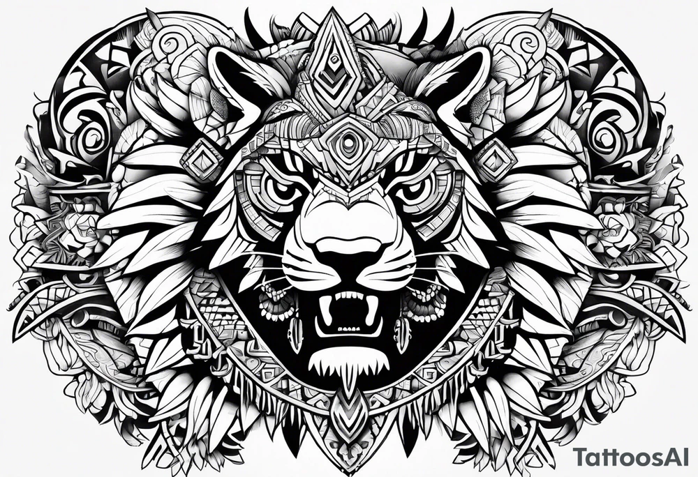 Aztec animal tattoo idea