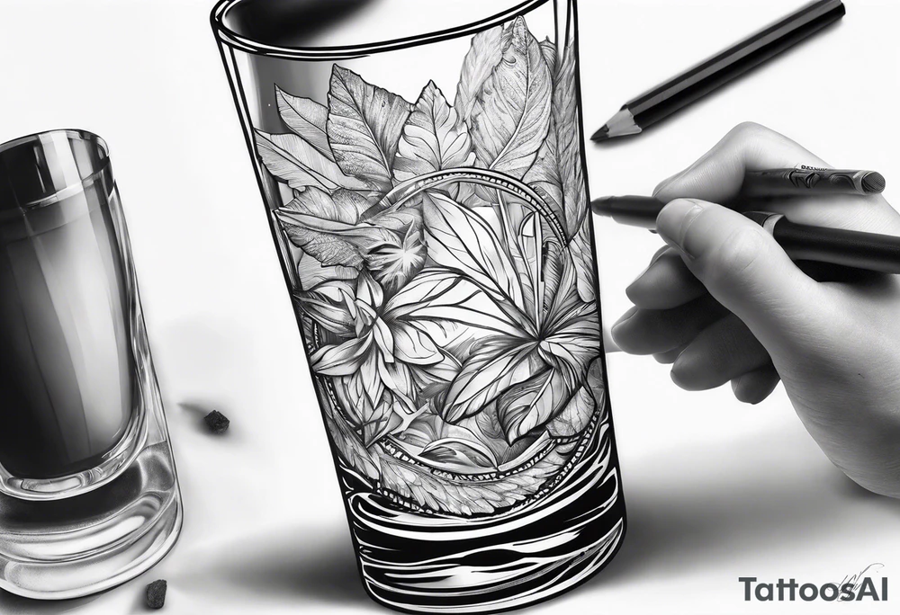 a glass and a blunt tattoo idea