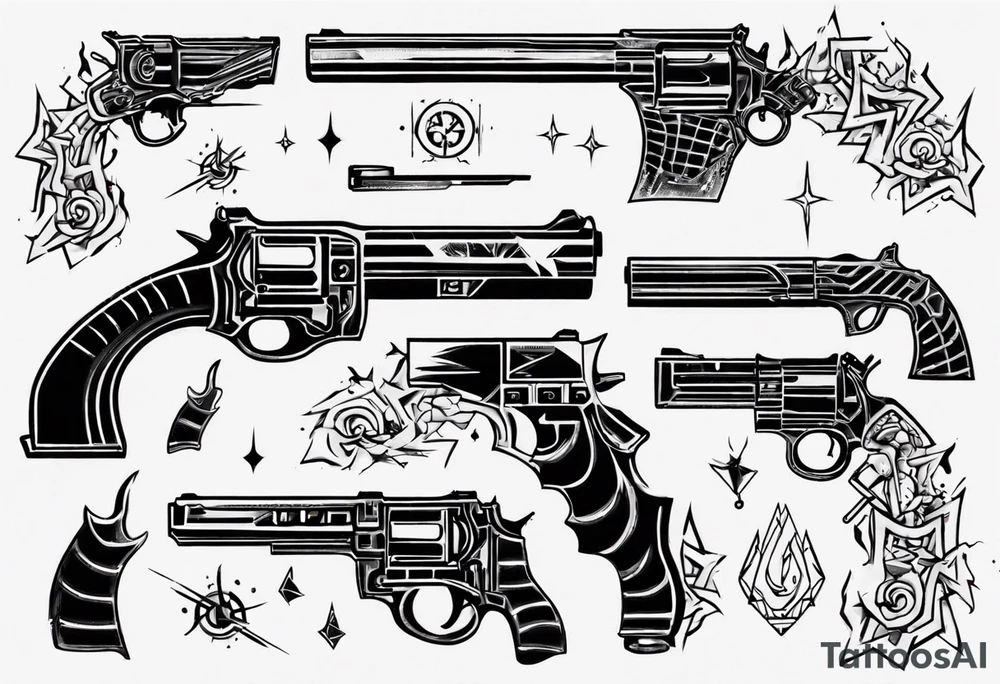 gun with blood tattoo idea