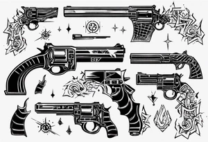 gun with blood tattoo idea
