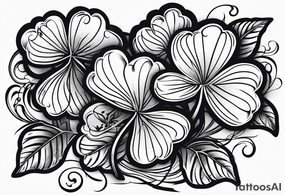 a single three leaf clover with vine tattoo idea
