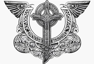 ankh, tribal, tattoo idea