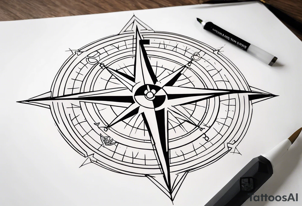 Compass directions tattoo idea