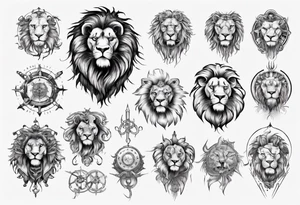 Lion, august, leader, zodiac tattoo idea
