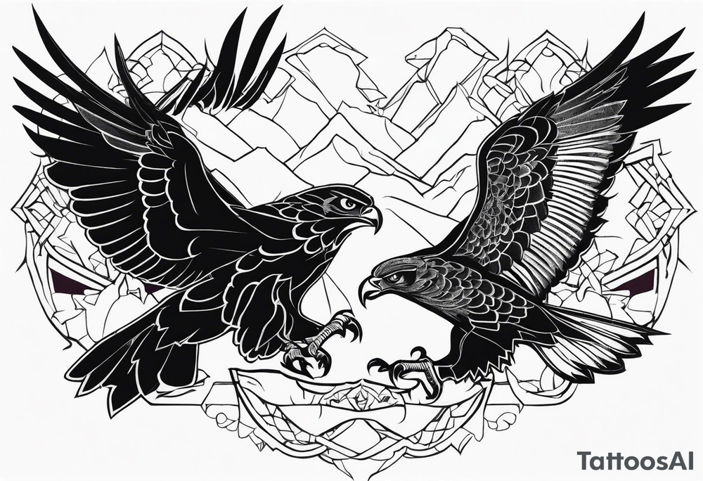 hawks fighting tattoo idea