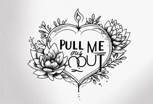A simple quote tattoo saying “pull me out of this” tattoo idea