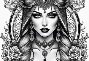 Gothic vampire lady tattoo idea