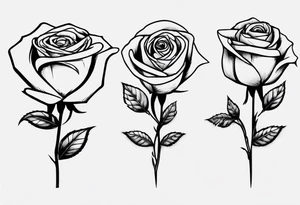Single Rose with stem tattoo idea