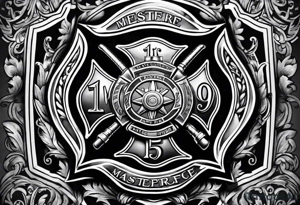 Fire department Maltese cross tattoo idea