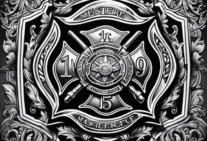 Fire department Maltese cross tattoo idea