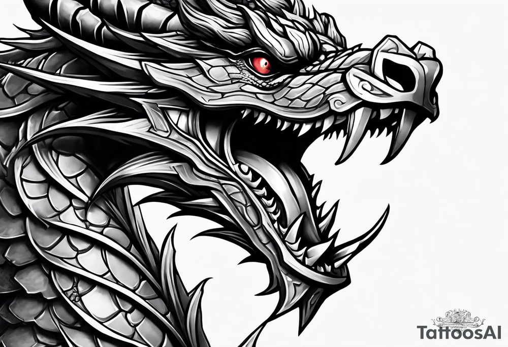 Dragon without wing is wrapped around a sword tattoo idea Dragon without wing is wrapped around a sword tattoo idea