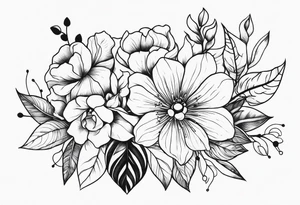 Beautiful flowers and jewelry tattoo idea