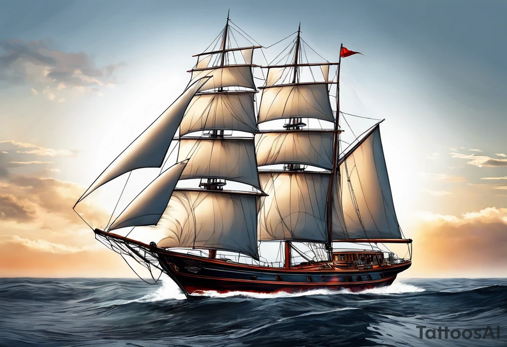 Sail boat tattoo idea
