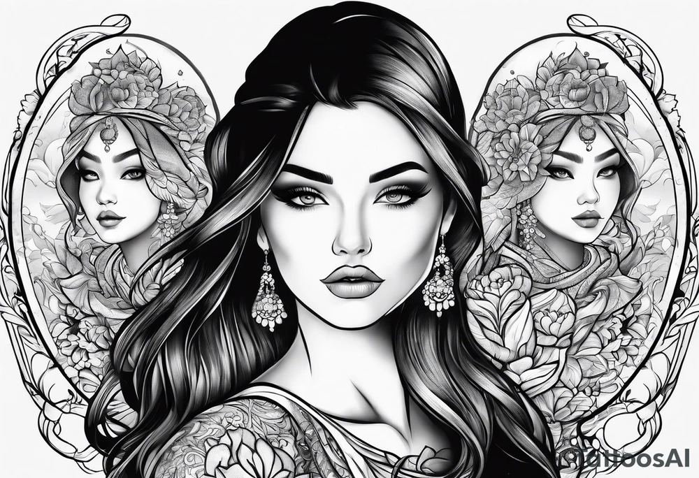sibling tatoo 1 male 2 female tattoo idea