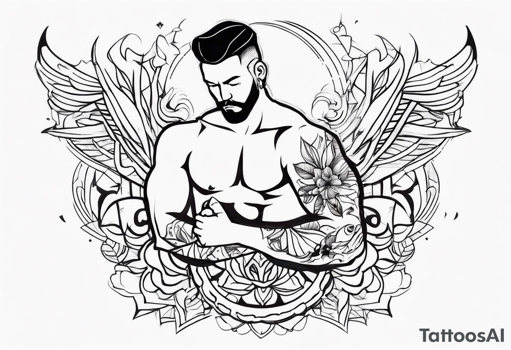 man with big penis tattoo idea