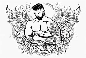 man with big penis tattoo idea