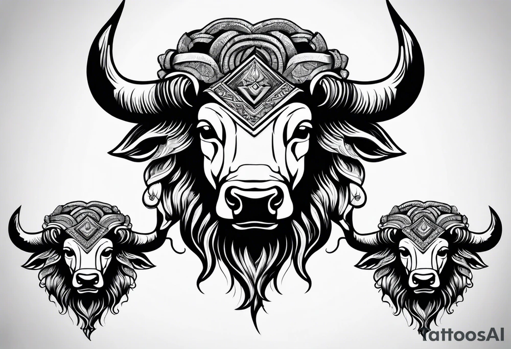 Buffalo face only tattoo idea
