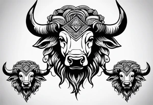 Buffalo face only tattoo idea