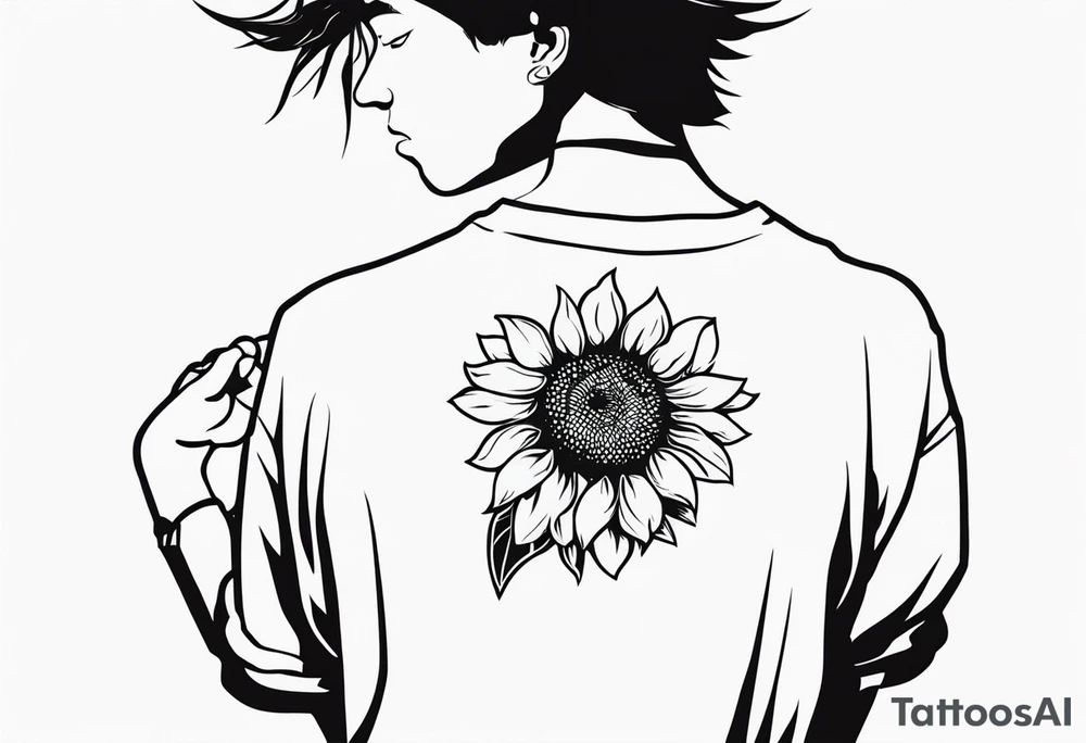 boy with sunflower tattoo idea