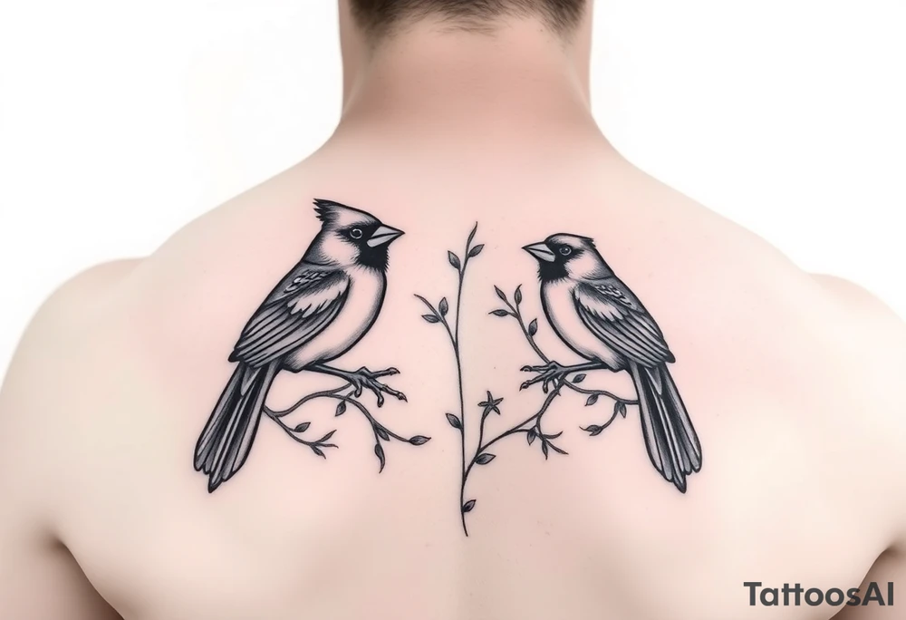 cardinal birds with frogs memorial tattoo for deceased grandmother tattoo idea