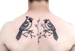 cardinal birds with frogs memorial tattoo for deceased grandmother tattoo idea