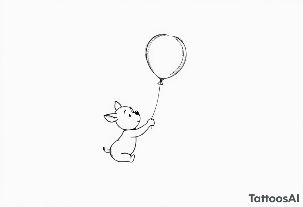 Pooh and piglet with a Ballon and honey pot tattoo idea