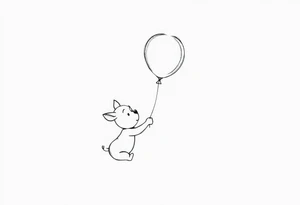 Pooh and piglet with a Ballon and honey pot tattoo idea