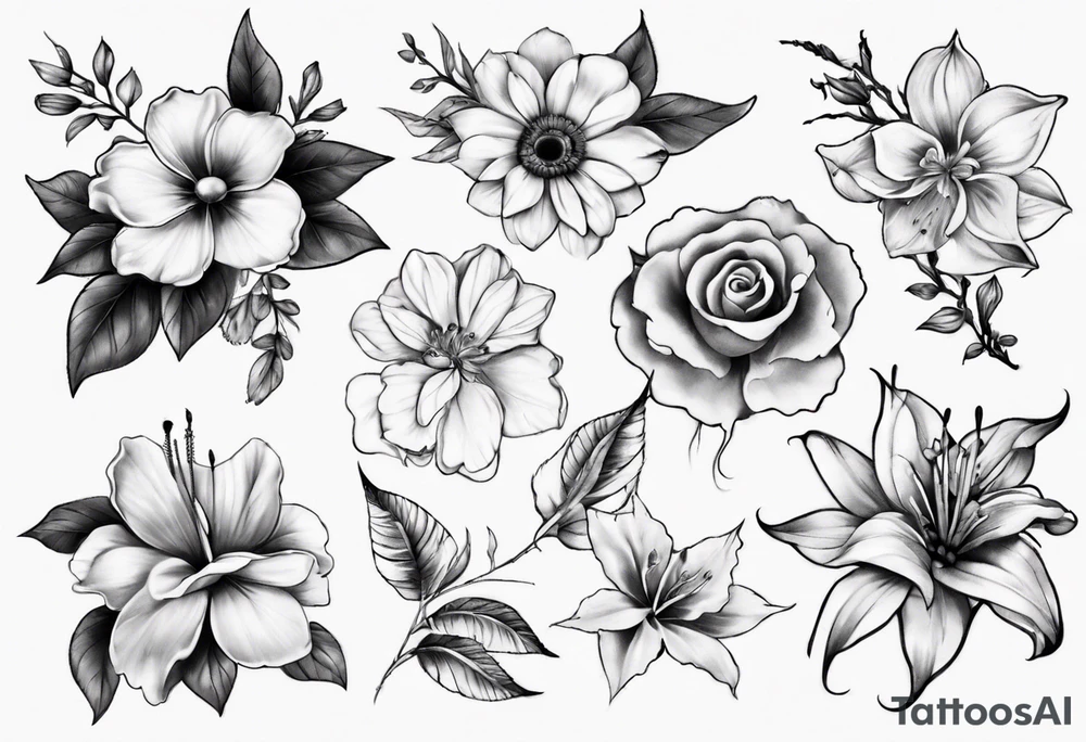 Pretty flowers tattoo idea
