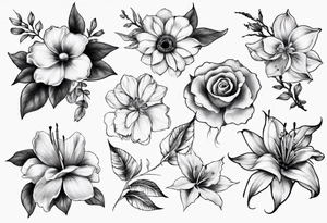 Pretty flowers tattoo idea