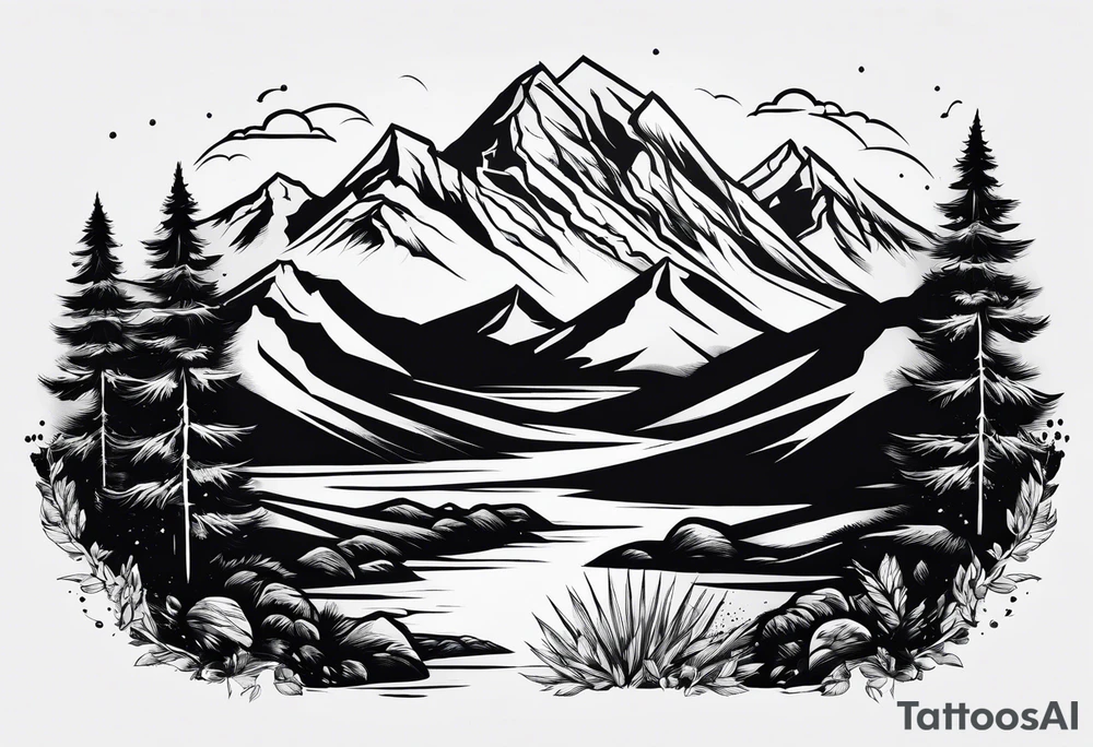 Mountains tattoo idea