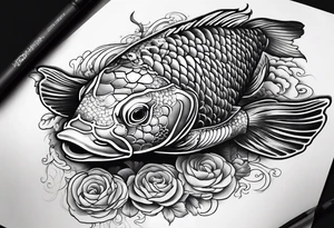Koi fish with a turtle head tattoo idea