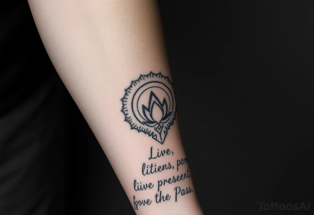 Live in the present, forget about the past. Your most reliable friend is meditation and breathing. tattoo idea