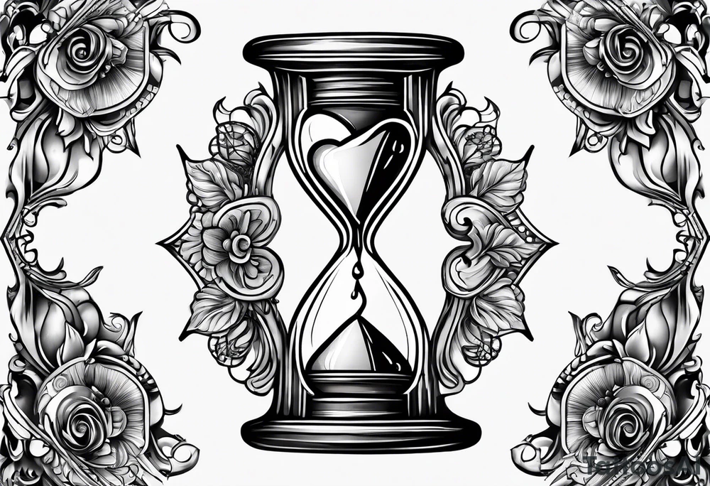 Hourglass heart tattoo idea