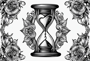 Hourglass heart tattoo idea