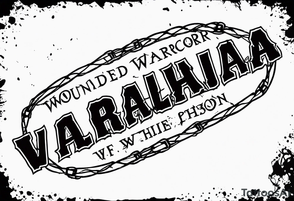 Wounded warrior valhalla barb wire prison tattoo idea