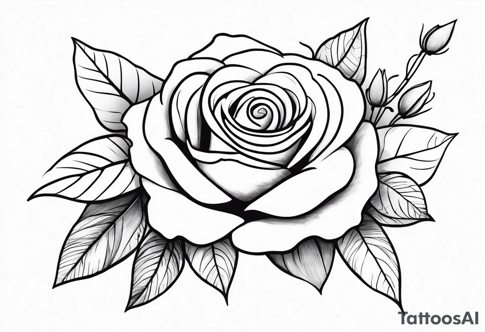 Alaina in cursive with small roses around it on left pec tattoo idea