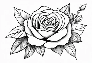 Alaina in cursive with small roses around it on left pec tattoo idea