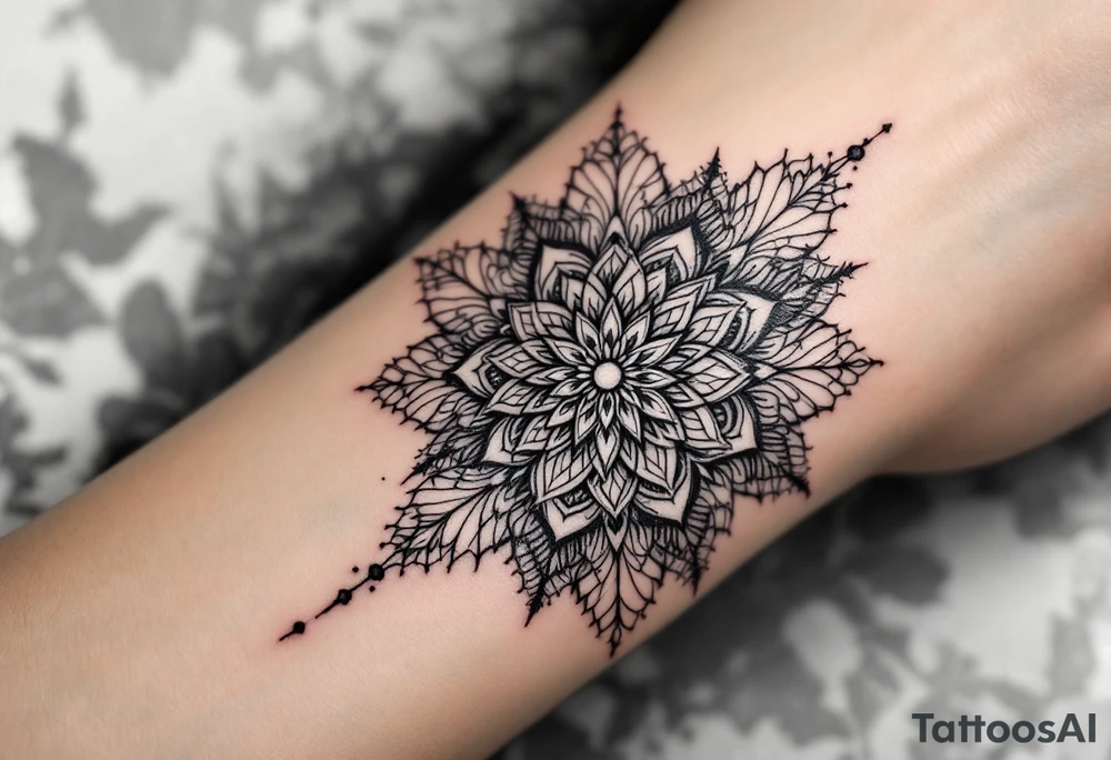 mandala with sacred flower of life in the middle tattoo idea