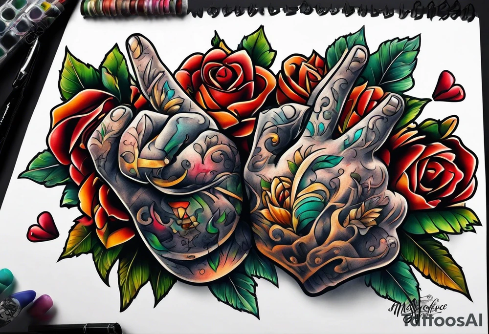 hands gang signs tattoo idea