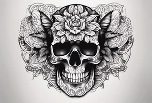 Creepy skull tattoo idea
