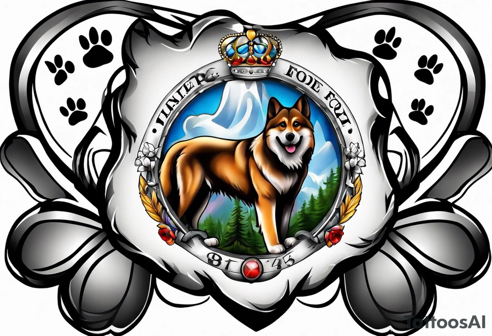 Paw print Air Force tattoo idea