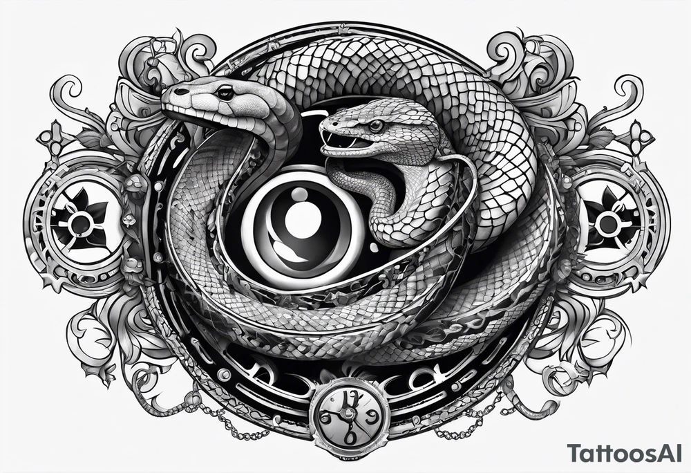 snake in steampunk tattoo idea