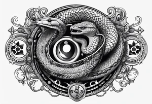 snake in steampunk tattoo idea