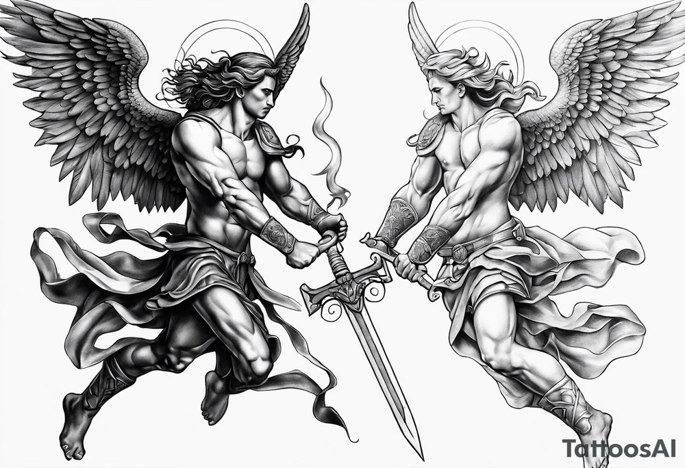 St Michael vs lucifer tattoo idea