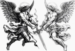 St Michael vs lucifer tattoo idea