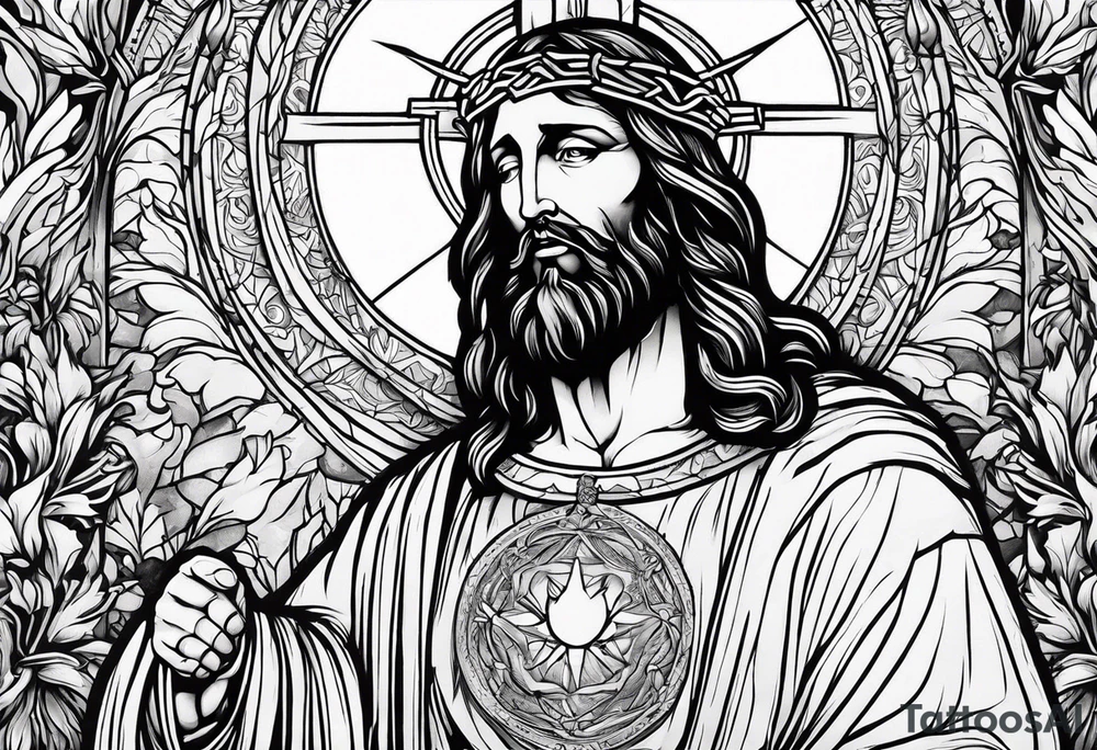 Jesus Christ at the right hand of the Father tattoo idea